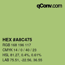 Color code: HEX #A8C475 | qconv.com