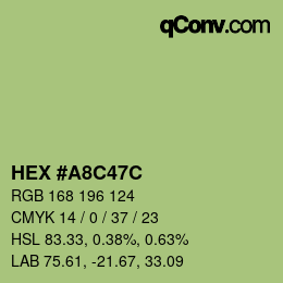 Color code: HEX #A8C47C | qconv.com