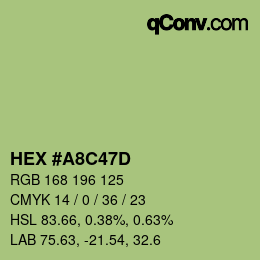 カラーコード: HEX #A8C47D | qconv.com