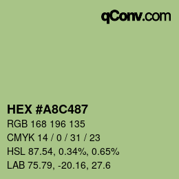 Color code: HEX #A8C487 | qconv.com