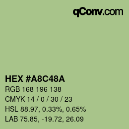 カラーコード: HEX #A8C48A | qconv.com