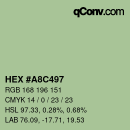 颜色代码: HEX #A8C497 | qconv.com