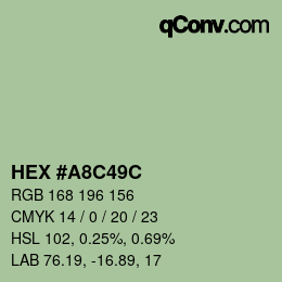 カラーコード: HEX #A8C49C | qconv.com
