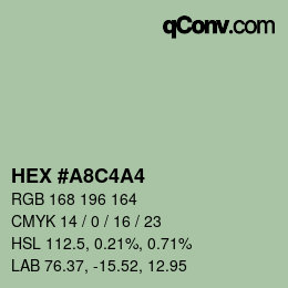 Color code: HEX #A8C4A4 | qconv.com