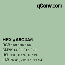 Color code: HEX #A8C4A6 | qconv.com