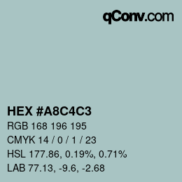 Color code: HEX #A8C4C3 | qconv.com