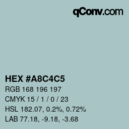 Color code: HEX #A8C4C5 | qconv.com