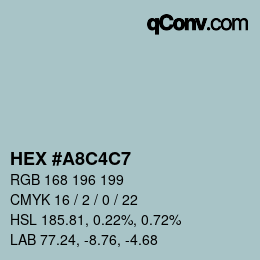 Color code: HEX #A8C4C7 | qconv.com