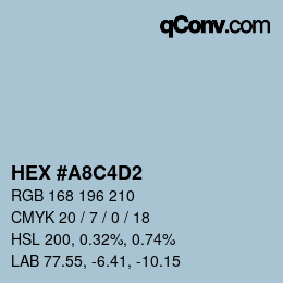颜色代码: HEX #A8C4D2 | qconv.com