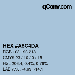 Color code: HEX #A8C4DA | qconv.com