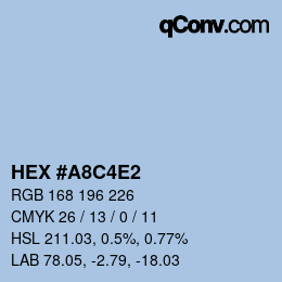 カラーコード: HEX #A8C4E2 | qconv.com