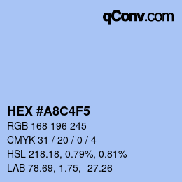 Color code: HEX #A8C4F5 | qconv.com
