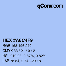 Color code: HEX #A8C4F9 | qconv.com