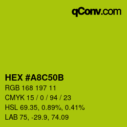 カラーコード: HEX #A8C50B | qconv.com