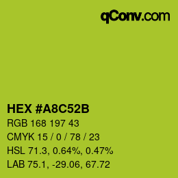 Color code: HEX #A8C52B | qconv.com