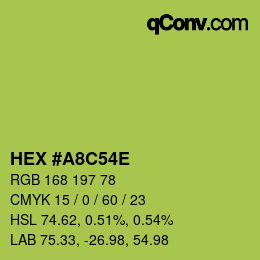 Color code: HEX #A8C54E | qconv.com