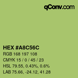 Color code: HEX #A8C56C | qconv.com