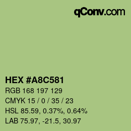 Color code: HEX #A8C581 | qconv.com
