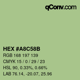 カラーコード: HEX #A8C58B | qconv.com