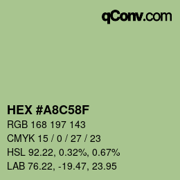 Color code: HEX #A8C58F | qconv.com