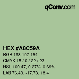 Color code: HEX #A8C59A | qconv.com