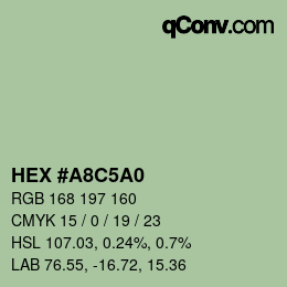 カラーコード: HEX #A8C5A0 | qconv.com