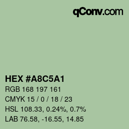 Color code: HEX #A8C5A1 | qconv.com