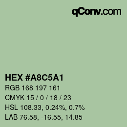 カラーコード: HEX #A8C5A1 | qconv.com