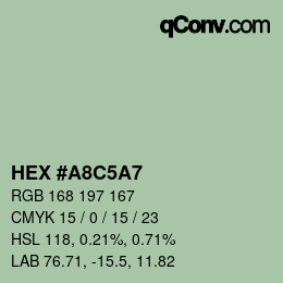 Color code: HEX #A8C5A7 | qconv.com