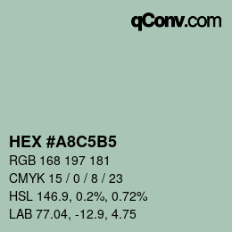 カラーコード: HEX #A8C5B5 | qconv.com