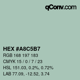 颜色代码: HEX #A8C5B7 | qconv.com