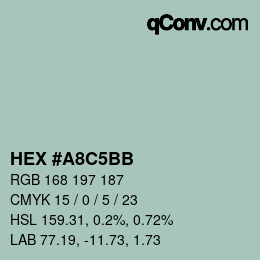 Color code: HEX #A8C5BB | qconv.com