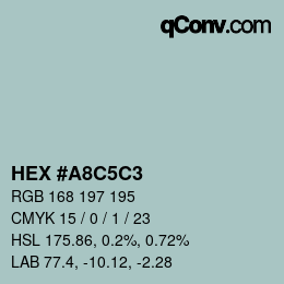 Color code: HEX #A8C5C3 | qconv.com