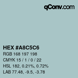 Color code: HEX #A8C5C6 | qconv.com