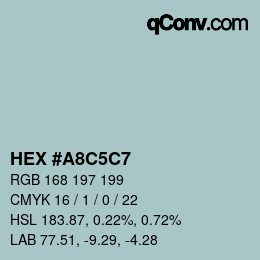 カラーコード: HEX #A8C5C7 | qconv.com