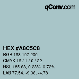 颜色代码: HEX #A8C5C8 | qconv.com