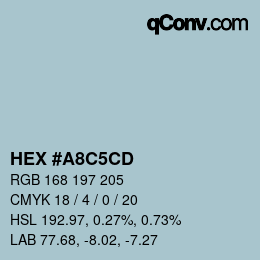 颜色代码: HEX #A8C5CD | qconv.com