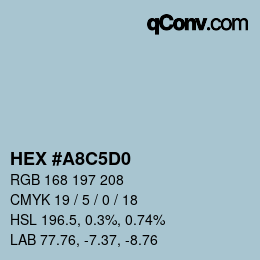 カラーコード: HEX #A8C5D0 | qconv.com