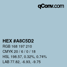 Color code: HEX #A8C5D2 | qconv.com