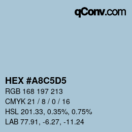 カラーコード: HEX #A8C5D5 | qconv.com