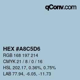 Color code: HEX #A8C5D6 | qconv.com
