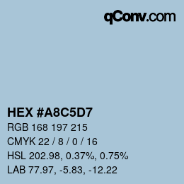 颜色代码: HEX #A8C5D7 | qconv.com