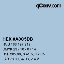 Farbcode: HEX #A8C5DB | qconv.com