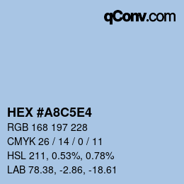 カラーコード: HEX #A8C5E4 | qconv.com