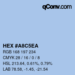 Color code: HEX #A8C5EA | qconv.com