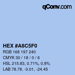 颜色代码: HEX #A8C5F0 | qconv.com