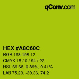 颜色代码: HEX #A8C60C | qconv.com