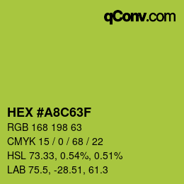 颜色代码: HEX #A8C63F | qconv.com