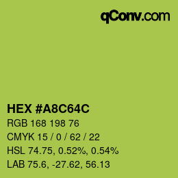 カラーコード: HEX #A8C64C | qconv.com