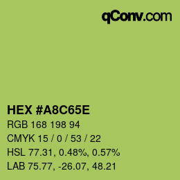 カラーコード: HEX #A8C65E | qconv.com